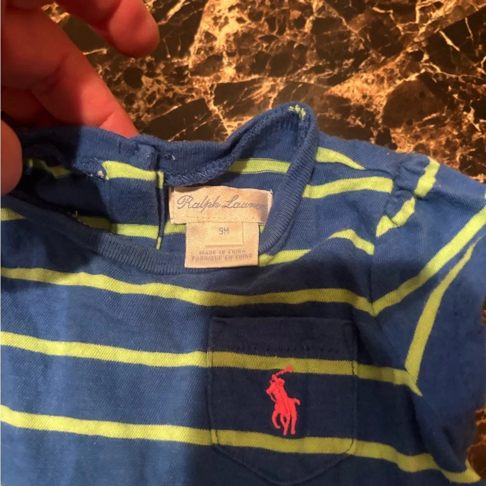 Green and Blue Striped‎ Ralph Lauren Dress and top